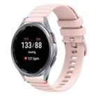 For Samsung Galaxy Watch 7 40 / 44mm Wavy Dotted Stitched 20mm Silicone Watch Band(Rose Pink) - 1