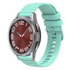 For Samsung Galaxy Watch 6  Cassic 43 / 47mm Wavy Dotted Stitched 20mm Silicone Watch Band(Teal Green) - 1