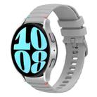 For Samsung Galaxy Watch 6 40 / 44mm Wavy Dotted Stitched 20mm Silicone Watch Band(Gray) - 1