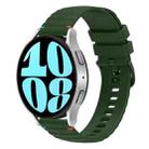 For Samsung Galaxy Watch 6 40 / 44mm Wavy Dotted Stitched 20mm Silicone Watch Band(Army Green) - 1