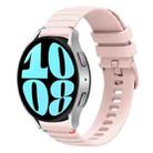 For Samsung Galaxy Watch 6 40 / 44mm Wavy Dotted Stitched 20mm Silicone Watch Band(Rose Pink) - 1