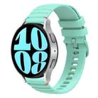 For Samsung Galaxy Watch 6 40 / 44mm Wavy Dotted Stitched 20mm Silicone Watch Band(Teal Green) - 1