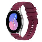 For Samsung Galaxy Watch 5 40 / 44mm Wavy Dotted Stitched 20mm Silicone Watch Band(Wine Red) - 1