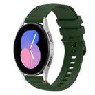 For Samsung Galaxy Watch 5 40 / 44mm Wavy Dotted Stitched 20mm Silicone Watch Band(Army Green) - 1