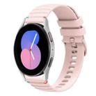 For Samsung Galaxy Watch 5 40 / 44mm Wavy Dotted Stitched 20mm Silicone Watch Band(Rose Pink) - 1