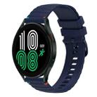 For Samsung Galaxy Watch 4 40 / 44mm Wavy Dotted Stitched 20mm Silicone Watch Band(Navy Blue) - 1