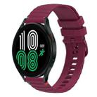 For Samsung Galaxy Watch 4 40 / 44mm Wavy Dotted Stitched 20mm Silicone Watch Band(Wine Red) - 1