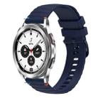 For Samsung Galaxy Watch 4 Classic 42 / 46mm Wavy Dotted Stitched 20mm Silicone Watch Band(Navy Blue) - 1