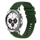 For Samsung Galaxy Watch 4 Classic 42 / 46mm Wavy Dotted Stitched 20mm Silicone Watch Band(Army Green) - 1