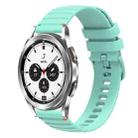 For Samsung Galaxy Watch 4 Classic 42 / 46mm Wavy Dotted Stitched 20mm Silicone Watch Band(Teal Green) - 1