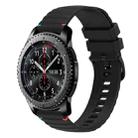 For Samsung Galaxy Gear S3 Frontier Wavy Dotted Stitched 22mm Silicone Watch Band(Black) - 1