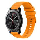 For Samsung Galaxy Gear S3 Frontier Wavy Dotted Stitched 22mm Silicone Watch Band(Amber Yellow) - 1