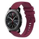 For Samsung Galaxy Gear S3 Frontier Wavy Dotted Stitched 22mm Silicone Watch Band(Wine Red) - 1