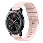 For Samsung Galaxy Gear S3 Frontier Wavy Dotted Stitched 22mm Silicone Watch Band(Rose Pink) - 1