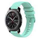 For Samsung Galaxy Gear S3 Frontier Wavy Dotted Stitched 22mm Silicone Watch Band(Teal Green) - 1