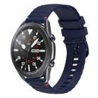 For Samsung Galaxy Watch 3 45mm Wavy Dotted Stitched 22mm Silicone Watch Band(Navy Blue) - 1