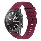 For Samsung Galaxy Watch 3 45mm Wavy Dotted Stitched 22mm Silicone Watch Band(Wine Red) - 1