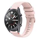 For Samsung Galaxy Watch 3 45mm Wavy Dotted Stitched 22mm Silicone Watch Band(Rose Pink) - 1