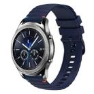 For Samsung Galaxy Gear S3 Classic Wavy Dotted Stitched 22mm Silicone Watch Band(Navy Blue) - 1