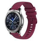 For Samsung Galaxy Gear S3 Classic Wavy Dotted Stitched 22mm Silicone Watch Band(Wine Red) - 1