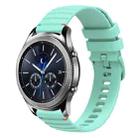 For Samsung Galaxy Gear S3 Classic Wavy Dotted Stitched 22mm Silicone Watch Band(Teal Green) - 1