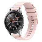 For Samsung Galaxy Watch 46mm  Wavy Dotted Stitched 22mm Silicone Watch Band(Rose Pink) - 1