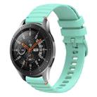 For Samsung Galaxy Watch 46mm  Wavy Dotted Stitched 22mm Silicone Watch Band(Teal Green) - 1