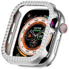 For Apple Watch Series 10 42mm Dual-Row Diamond Plating PC Hollow Watch Case(Silver) - 1