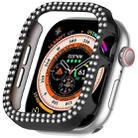 For Apple Watch Series 10 42mm Dual-Row Diamond Plating PC Hollow Watch Case(Black) - 1