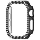 For Apple Watch Series 10 42mm Dual-Row Diamond Plating PC Hollow Watch Case(Black) - 2