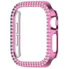 For Apple Watch Series 10 42mm Dual-Row Diamond Plating PC Hollow Watch Case(Pink) - 2