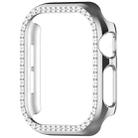 For Apple Watch Series 10 42mm Single-Row Diamond Plated PC Hollow Watch Case(Silver) - 2