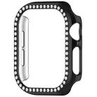 For Apple Watch Series 10 42mm Single-Row Diamond Plated PC Hollow Watch Case(Black) - 2