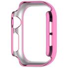 For Apple Watch Series 10 46mm Single-Row Diamond Plated PC Hollow Watch Case(Pink) - 3