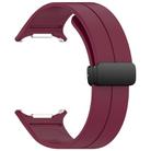 For Samsung Galaxy Watch Ultra 47mm Groove Style Folding Magnetic Buckle Silicone Watch Band(Wine Red) - 3