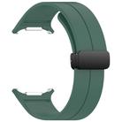 For Samsung Galaxy Watch Ultra 47mm Groove Style Folding Magnetic Buckle Silicone Watch Band(Dark Green) - 3