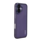 For iPhone 16 ENKAY Hat-Prince Translucent Matte TPU Phone Case with Lens Film(Purple) - 1