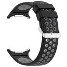 For Samsung Galaxy Watch Ultra 47mm Holes Style Metal Connector Two Color Silicone Watch Band(Black Gray) - 3