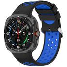 For Samsung Galaxy Watch Ultra 47mm Holes Style Metal Connector Two Color Silicone Watch Band(Black Blue) - 1