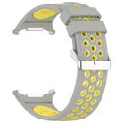 For Samsung Galaxy Watch Ultra 47mm Holes Style Metal Connector Two Color Silicone Watch Band(Gray Yellow) - 3