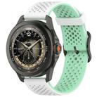 For Xiaomi Watch S4 Sport Liquid Two Color Silicone Watch Band(White Teal Green) - 1