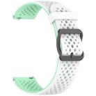 For Xiaomi Watch S4 Sport Liquid Two Color Silicone Watch Band(White Teal Green) - 3