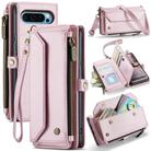 For Google Pixel 9 Pro XL CaseMe C36 Card Slots Zipper Wallet RFID Anti-theft Leather Phone Case(Pink) - 1