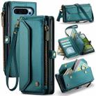 For Google Pixel 9 Pro XL CaseMe C36 Card Slots Zipper Wallet RFID Anti-theft Leather Phone Case(Green) - 1