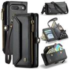 For Google Pixel 9 / 9 Pro CaseMe C36 Card Slots Zipper Wallet RFID Anti-theft Leather Phone Case(Black) - 1