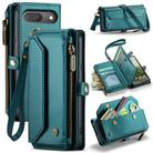 For Google Pixel 9 / 9 Pro CaseMe C36 Card Slots Zipper Wallet RFID Anti-theft Leather Phone Case(Green) - 1