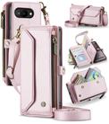 For Google Pixel 9a CaseMe C36 Card Slots Zipper Wallet RFID Anti-theft Leather Phone Case(Pink) - 1