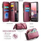For Google Pixel 9a CaseMe C36 Card Slots Zipper Wallet RFID Anti-theft Leather Phone Case(Wine) - 2