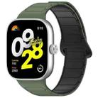 For Redmi Watch 4 Reverse Buckle Magnetic Silicone Watch Band(Army Green Black) - 1