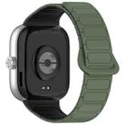 For Redmi Watch 4 Reverse Buckle Magnetic Silicone Watch Band(Army Green Black) - 2